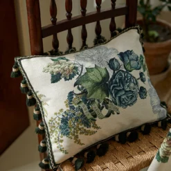 Slate Blue Rose Cushion Cover