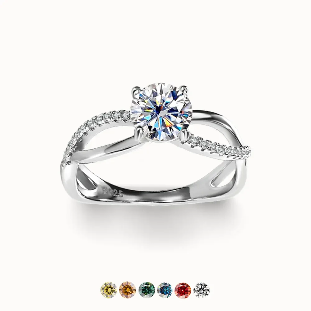 1 Ct Moissanite Twist Ring