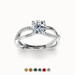 1 Ct Moissanite Twist Ring