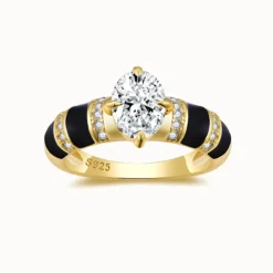 1.5ct Oval Two-Tone Bar Set Band