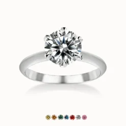 1ct|2ct|3ct Classic Moissanite Solitaire Ring