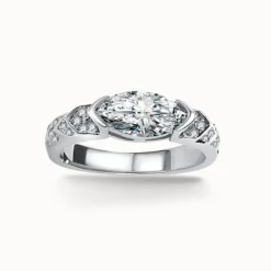 1ct Marquise Side Stone Ring