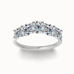 1ct Moissanite Five Stone Ring