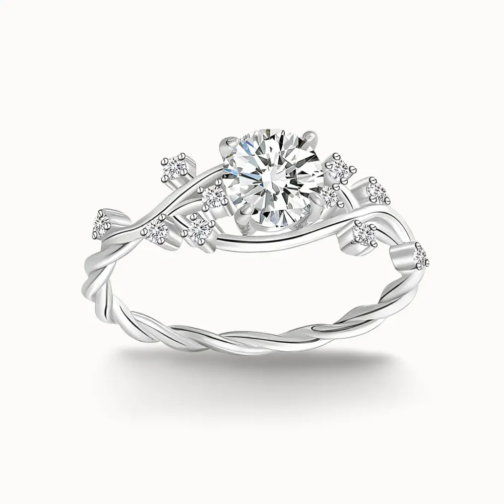 1ct Moissanite Flower Branch Ring