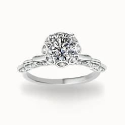 1ct Moissanite Hidden Halo Ring