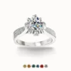 1ct Moissanite Pave Cluster Ring