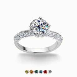 1ct Moissanite Pave Ring