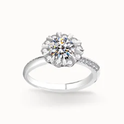 1ct Moissanite Pristine Halo Ring