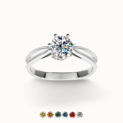1ct Moissanite Ribbon Solitaire Ring