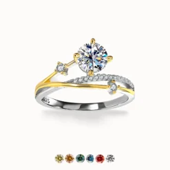 1ct Moissanite Star Track Ring