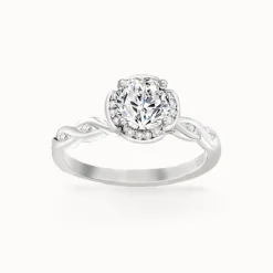 1ct Moissanite Twist Side Stone Ring