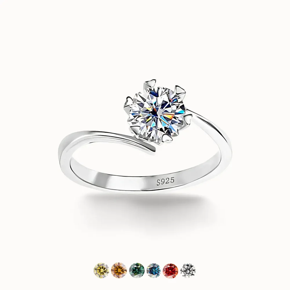 1ct Moissanite Twist Snowflake Ring