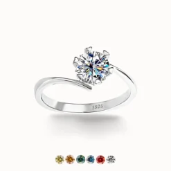 1ct Moissanite Twist Snowflake Ring