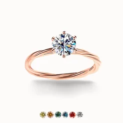 1ct Moissanite Twist Solitaire Ring