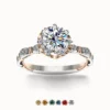 1ct Moissanite Wave Side Stone Ring