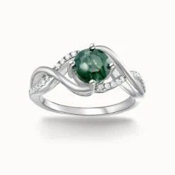 1ct Moss Agate Gemstone Ring