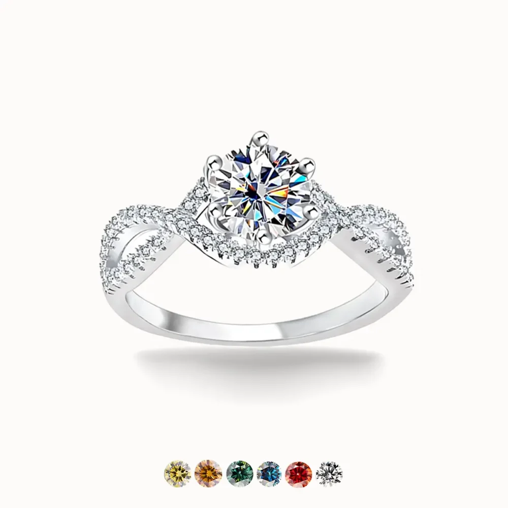 1ct Twist Moissanite Ring