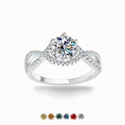 1ct Twist Moissanite Ring