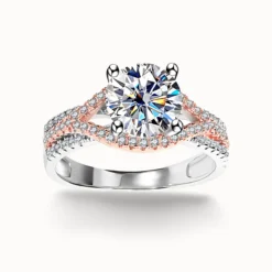 2ct Moissanite Pave Nesting Band