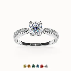 2ct Moissanite Side Pave Ring