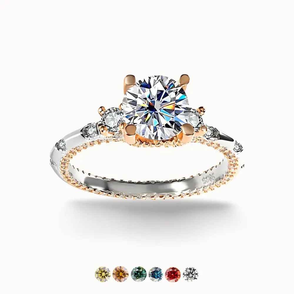 2ct Moissanite Side Stone Ring