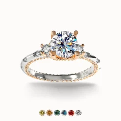 2ct Moissanite Side Stone Ring