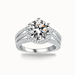 2ct Moissante Trinity Flow Ring