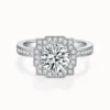 1ct Moissante Wavy Halo Ring