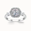 2ct Princess Moissanite Proposal Halo Ring