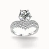 2ct Round Moissanite Lace Ring