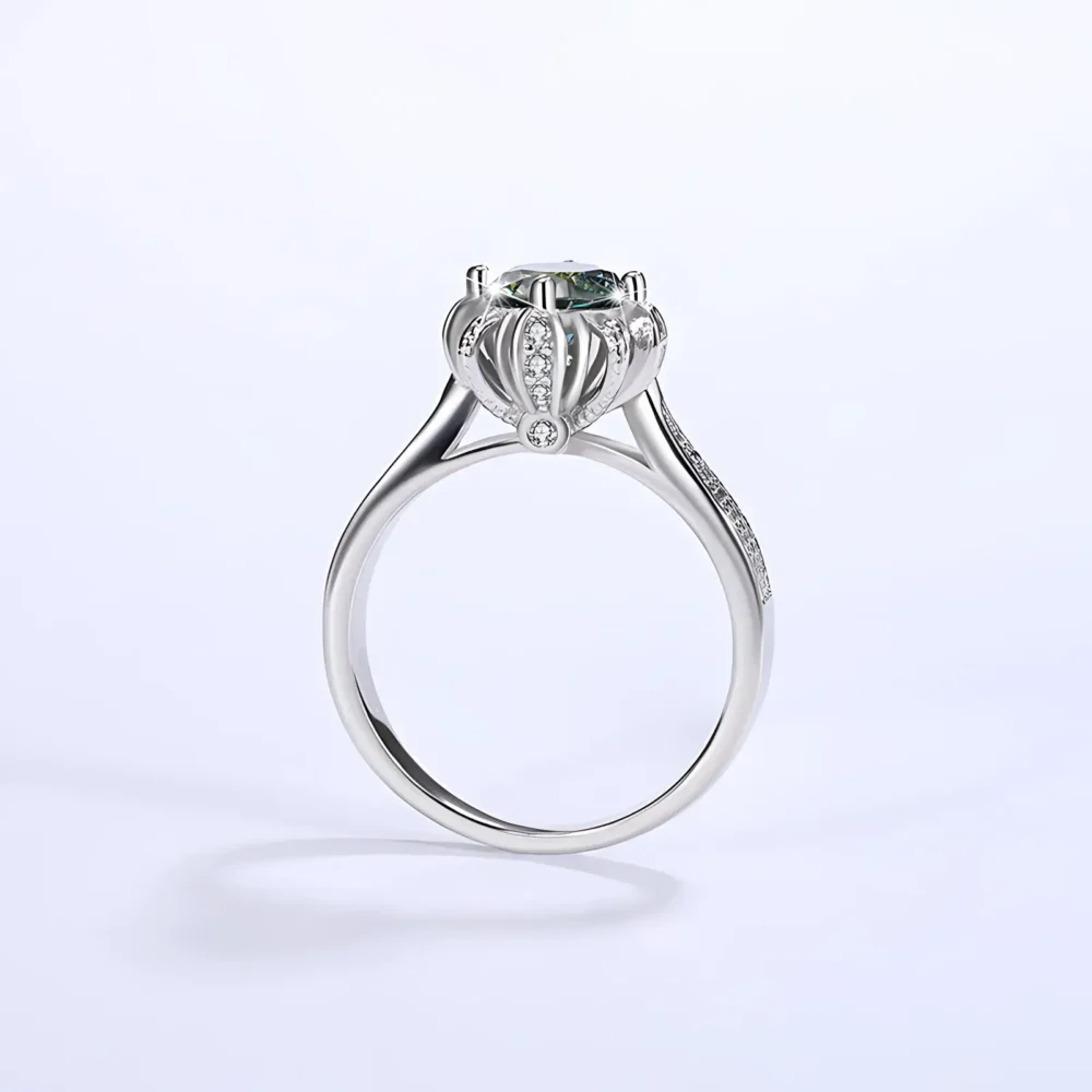 1ct Moissanite Pave Cluster Ring - Image 3