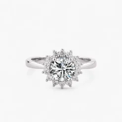 3.5ct Round Moissanite Halo Ring