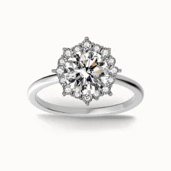 3.5ct Round Moissanite Halo Ring