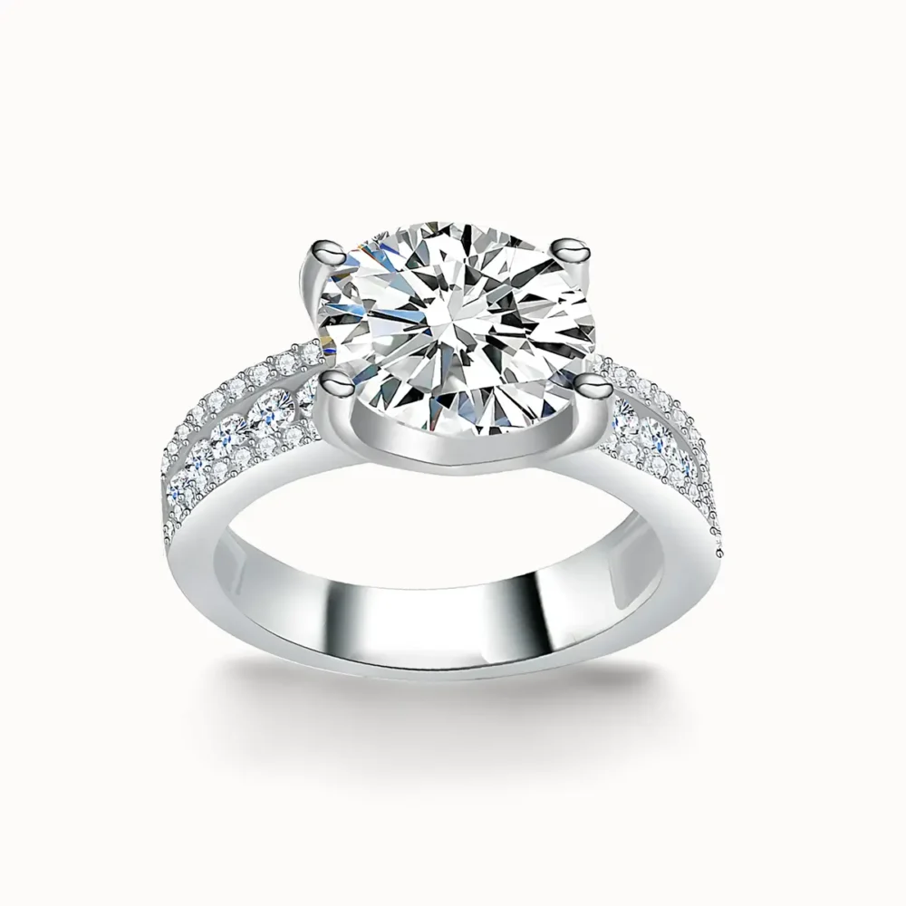 3ct Moissanite Side Stone Ring