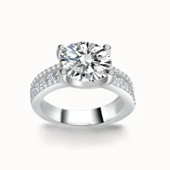 3ct Moissanite Side Stone Ring