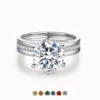 5Ct Moissanite Side Stone Ring