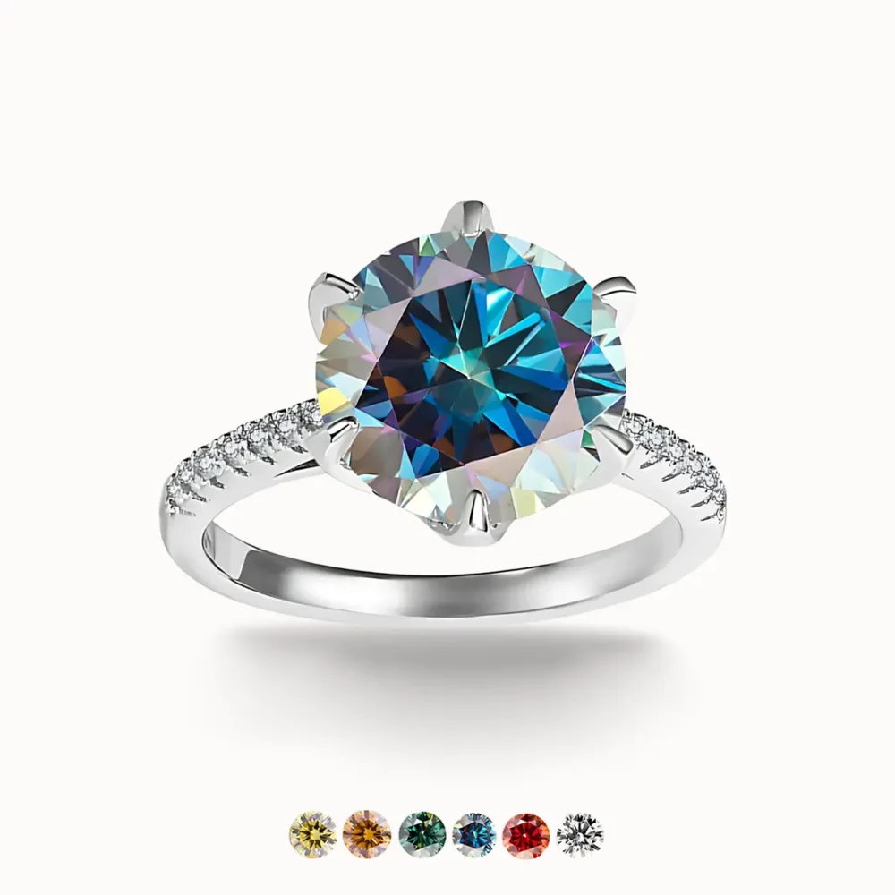 5ct Moissanite Side Stone Ring