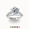 5ct Round Cut Moissanite Ballerina Ring