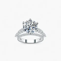 5ct Round Cut Moissanite Ballerina Ring