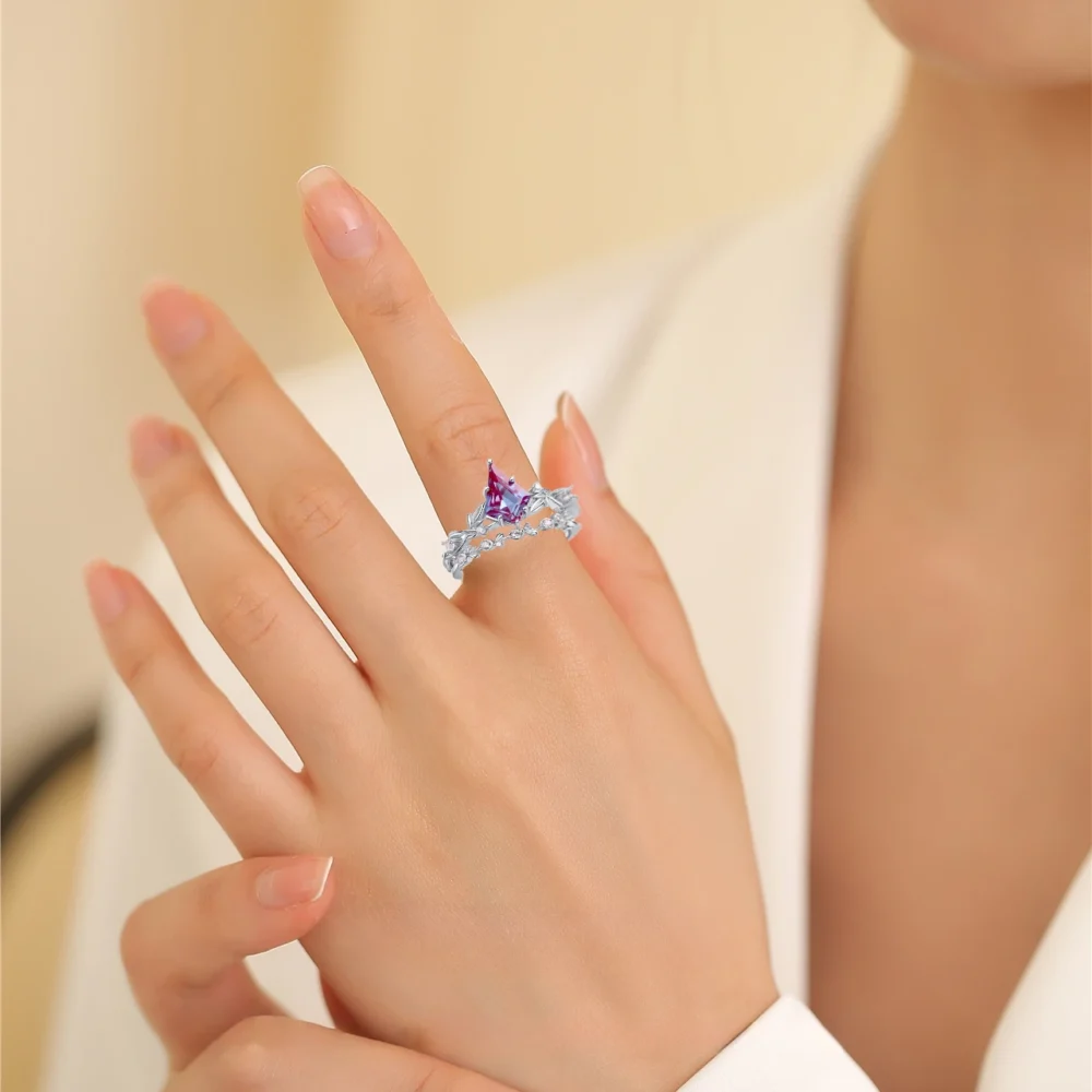 Alexandrite Diamond Stackable Ring - Image 2
