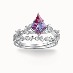 Alexandrite Diamond Stackable Ring