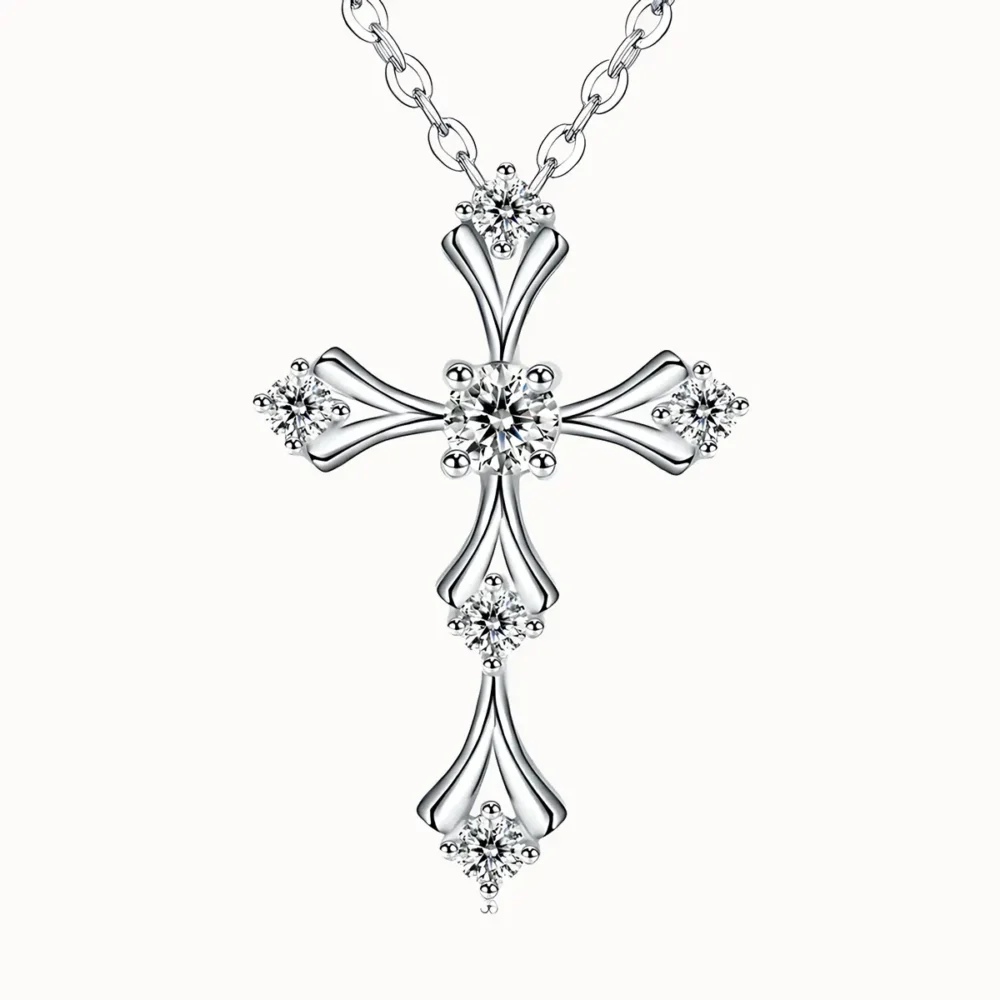 Cross Moissanite Necklace