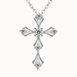 Cross Moissanite Necklace