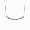 0.9ct Moissanite Silver Curved Necklace