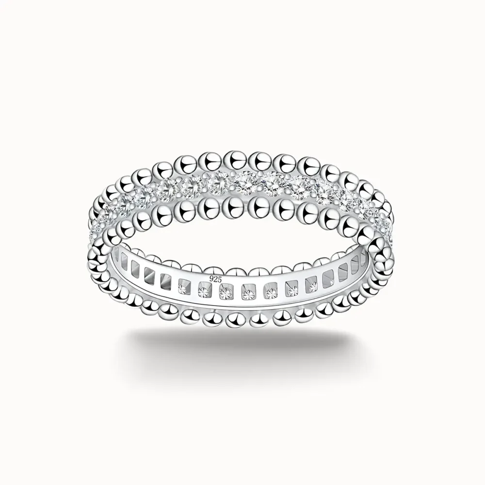 Moissanite Milgrain Eternity Ring