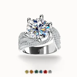 3ct|5ct Moissanite Pave Intricate Ring