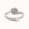 0.5ct Moissanite Twist Halo Ring