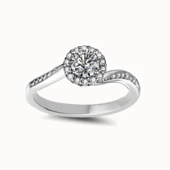 0.5ct Moissanite Twist Halo Ring