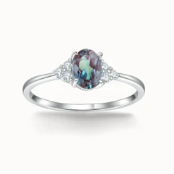 Oval Alexandrite Silver Ring