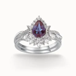 Pear Alexandrite Stackable Ring